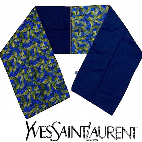 YvesSaintLaurent • Vintage Silk Blend Vanity Stool Chair 66” Long Scarf Wrap - Picture 1 of 9